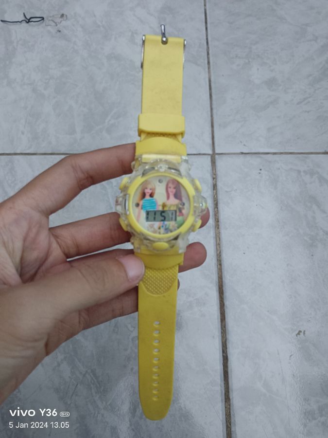 Barbie Led Jam Tangan Anak Yellow