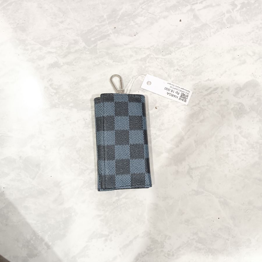 Ganci Dompet Motif Kotak Black Blue