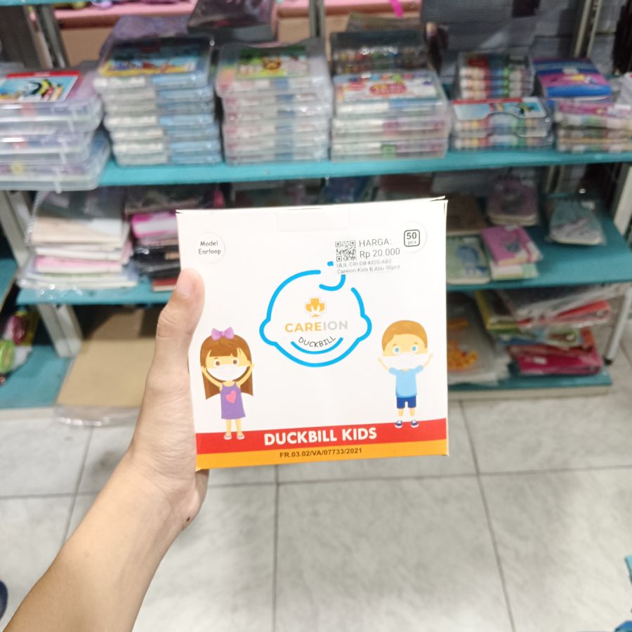 Careion - Masker Duckbill 50 pcs - Anak - Abu