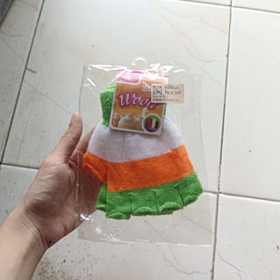 QingLian Sarung Tangan Anak Setengah Jari 3 Warna