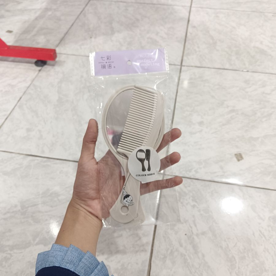 Colour Mirror Set Kaca dan Sisir