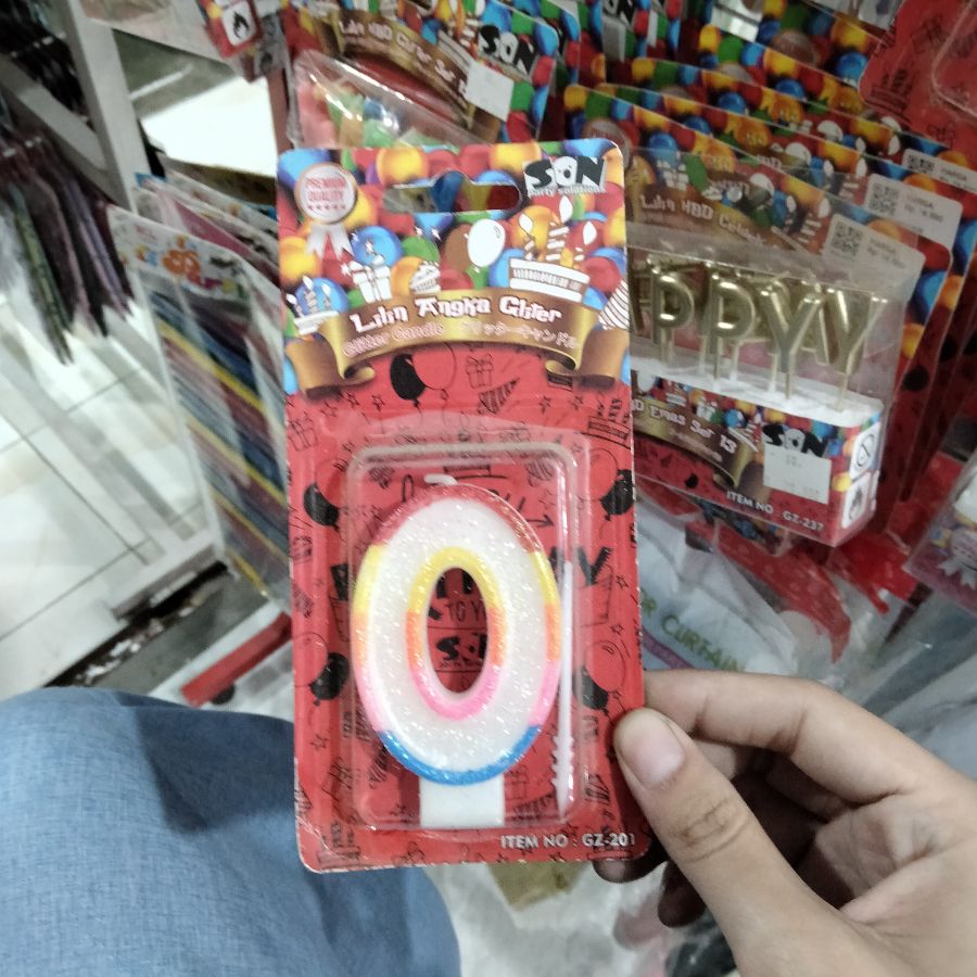 Lilin Angka Gliter/ 0