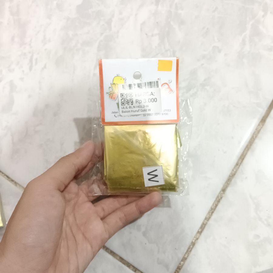 Balon Huruf Gold W