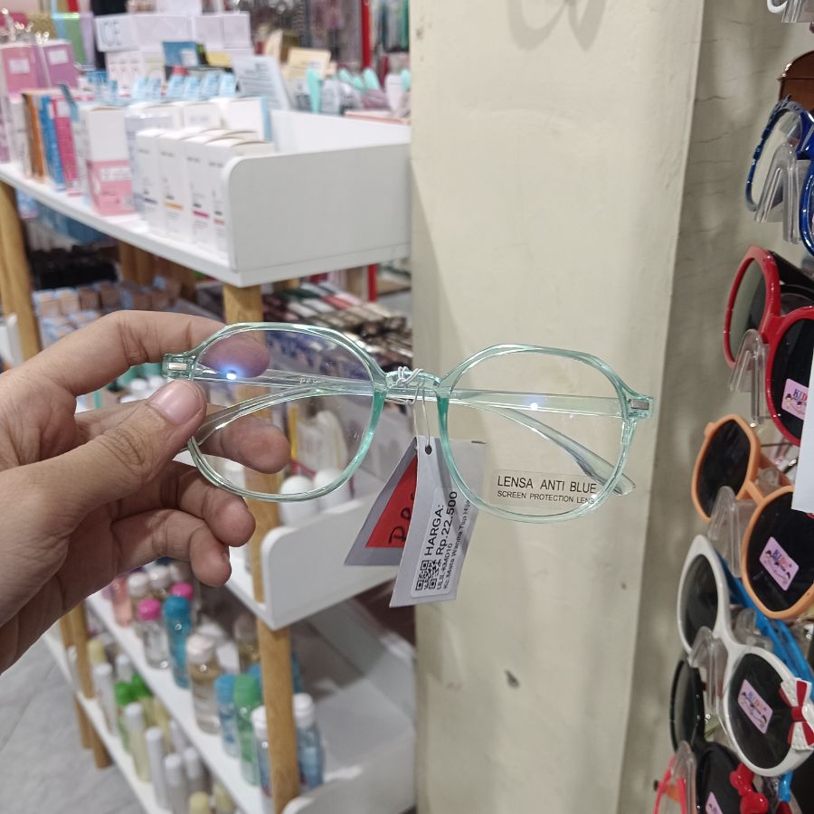 Kacamata Dewasa/Cewek/Transparan Hijau