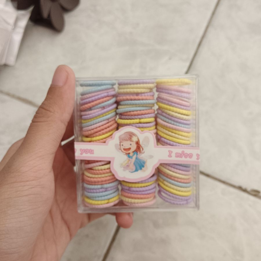 Ikat Rambut Anak Rainbow 90pcs