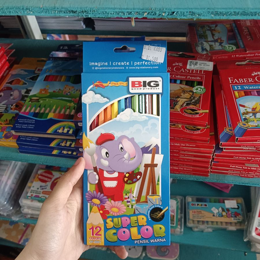 BIG - Pensil Warna 12 Warna CP 5001 Besar - Mix - Ecer