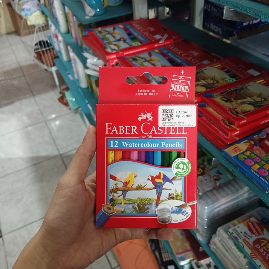 Faber Castell - Pensil Warna Watercolour Pencils 12 Warna Kecil - Mix - Set