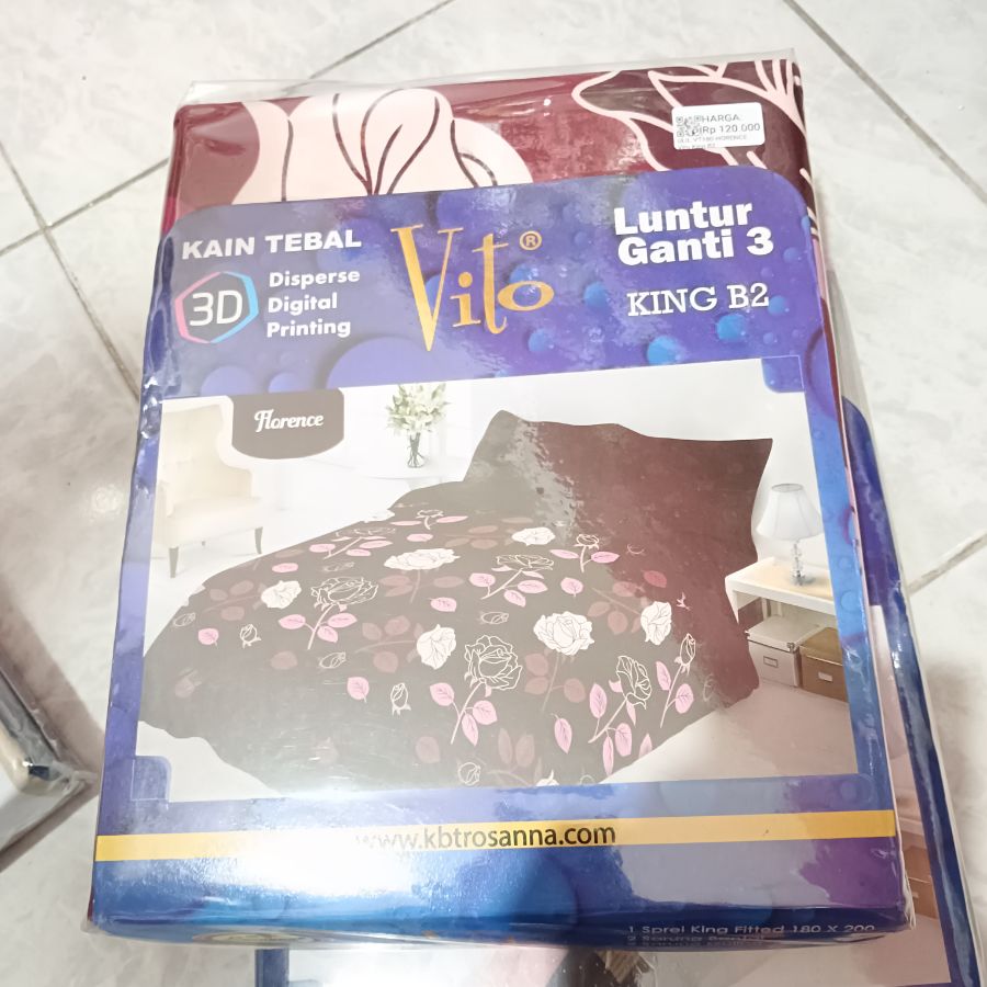 Sprei Vito King B2/Florence/180x200cm/ Motif Maroon