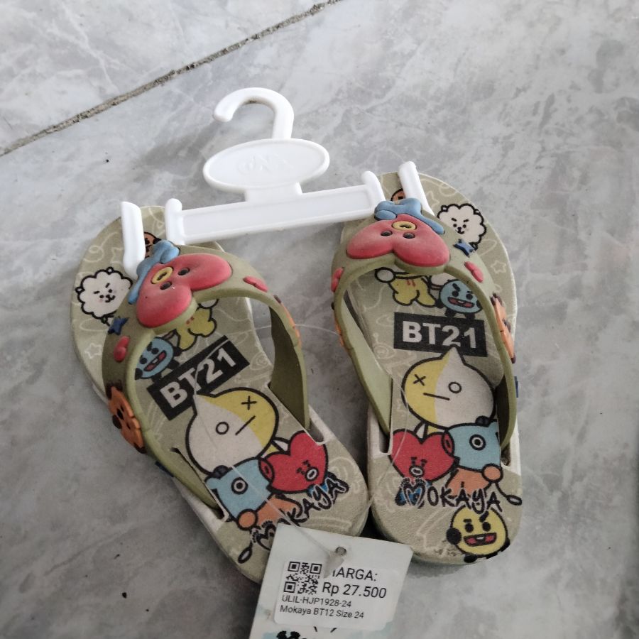 Sendal Anak Jepit Mokaya/ Cewek/ Hijau/ 24
