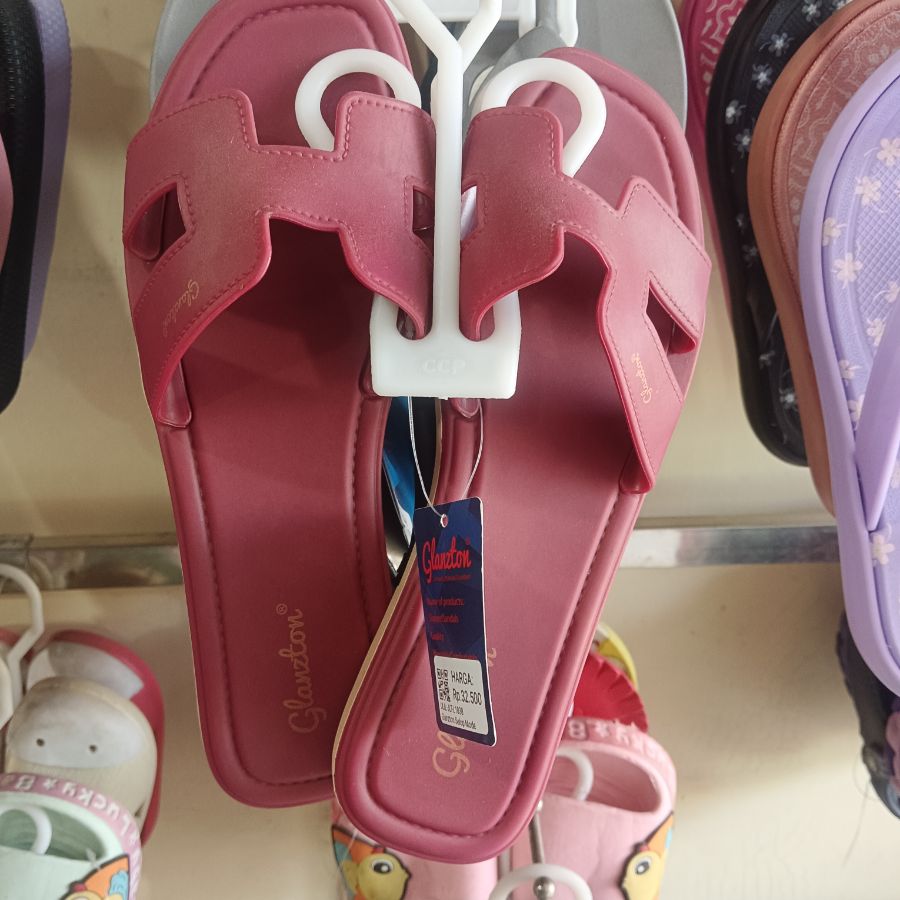 Sandal Dewasa Slop/Cewek/Glanz/Maroon