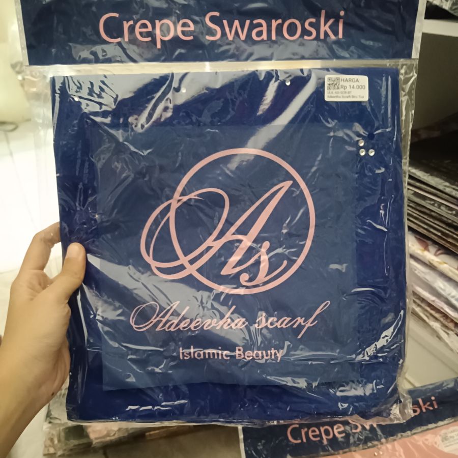 Adeertha Scraft Crepe Swaroski/Biru Tua