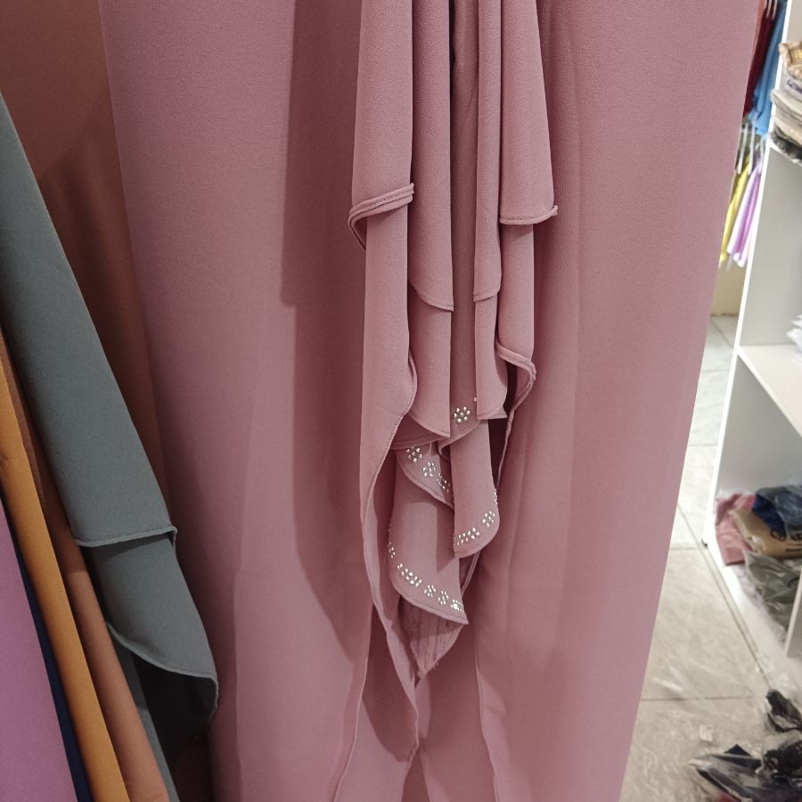 Jilbab Instan Doa Ibu Layer/Dusty Pink
