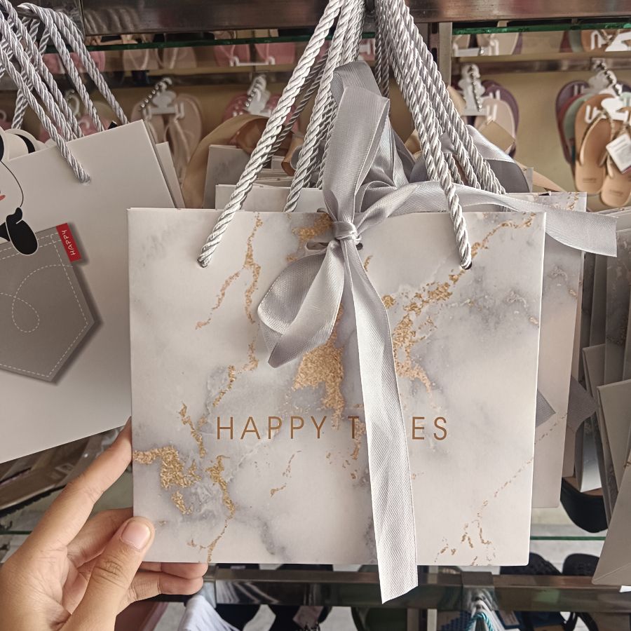 Paperbag Pita Happy Times Silver/Kecil