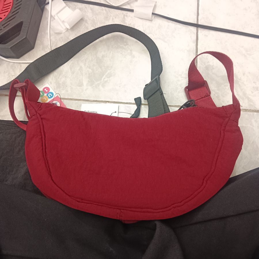 Tas Waistbag Cewek Polos/Merah