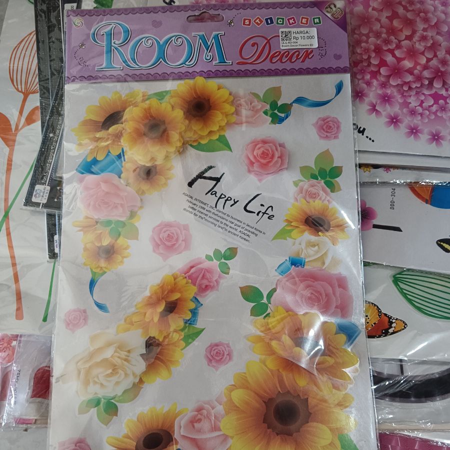 Stiker Room Decor Flowers 6D