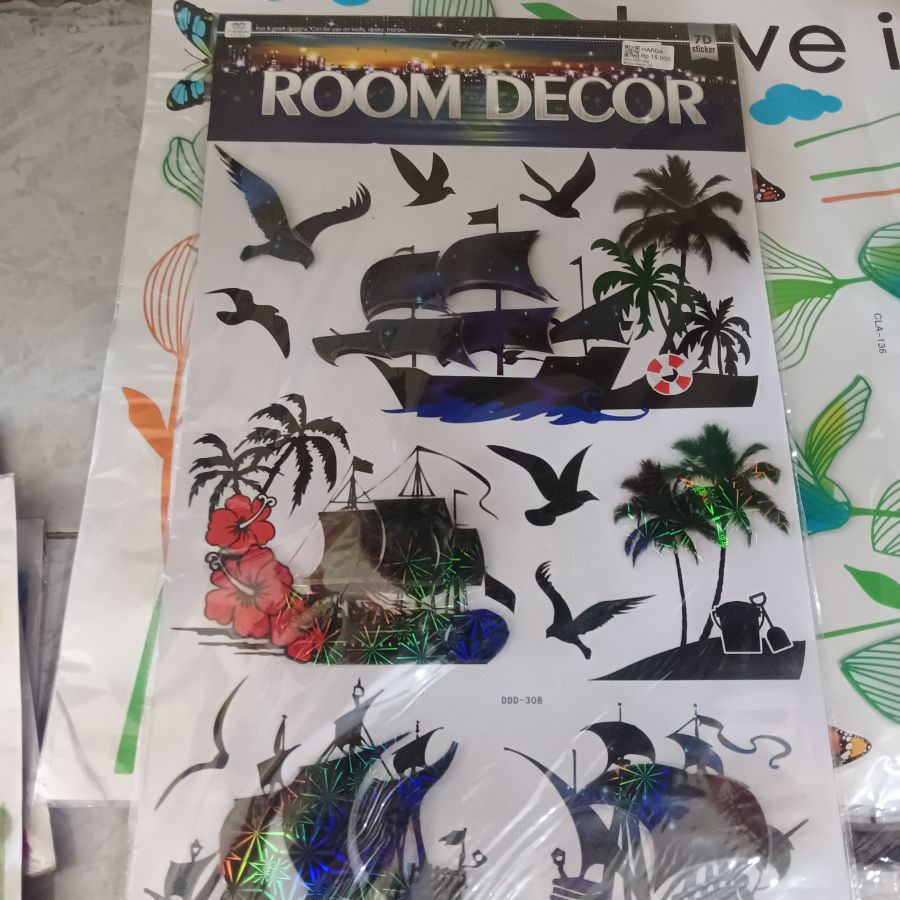 Stiker Dinding Room Decor Kapal 7D