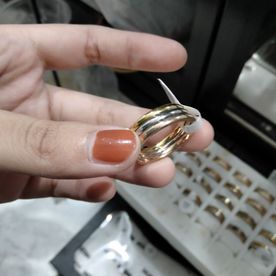 cincin rose gold triple