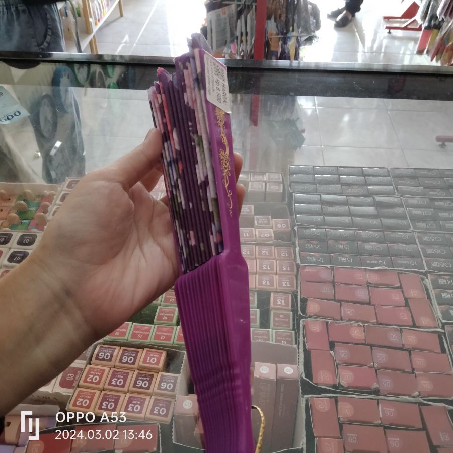 Kipas Lipat Glitter Ungu