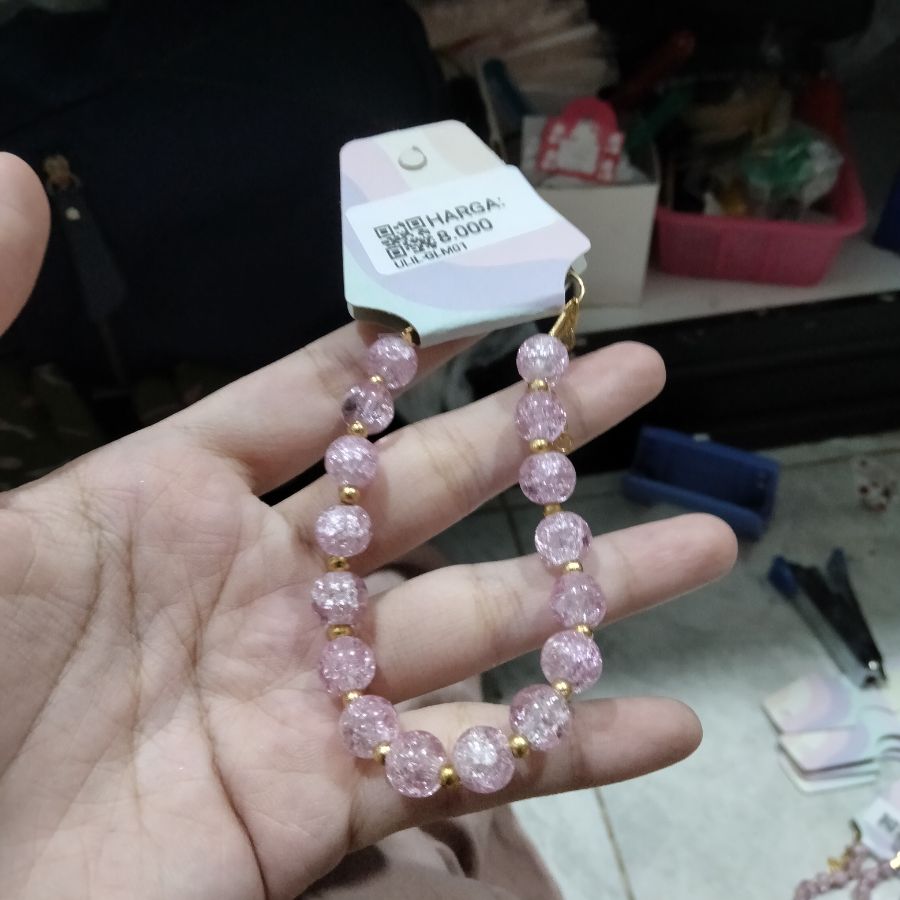Gelang Mutiara pink