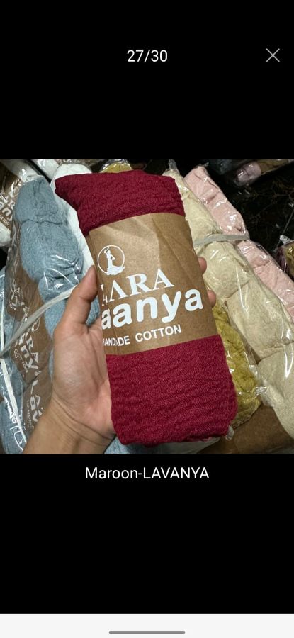 Azara Lavanya Pasmina Crinkle - Maroon