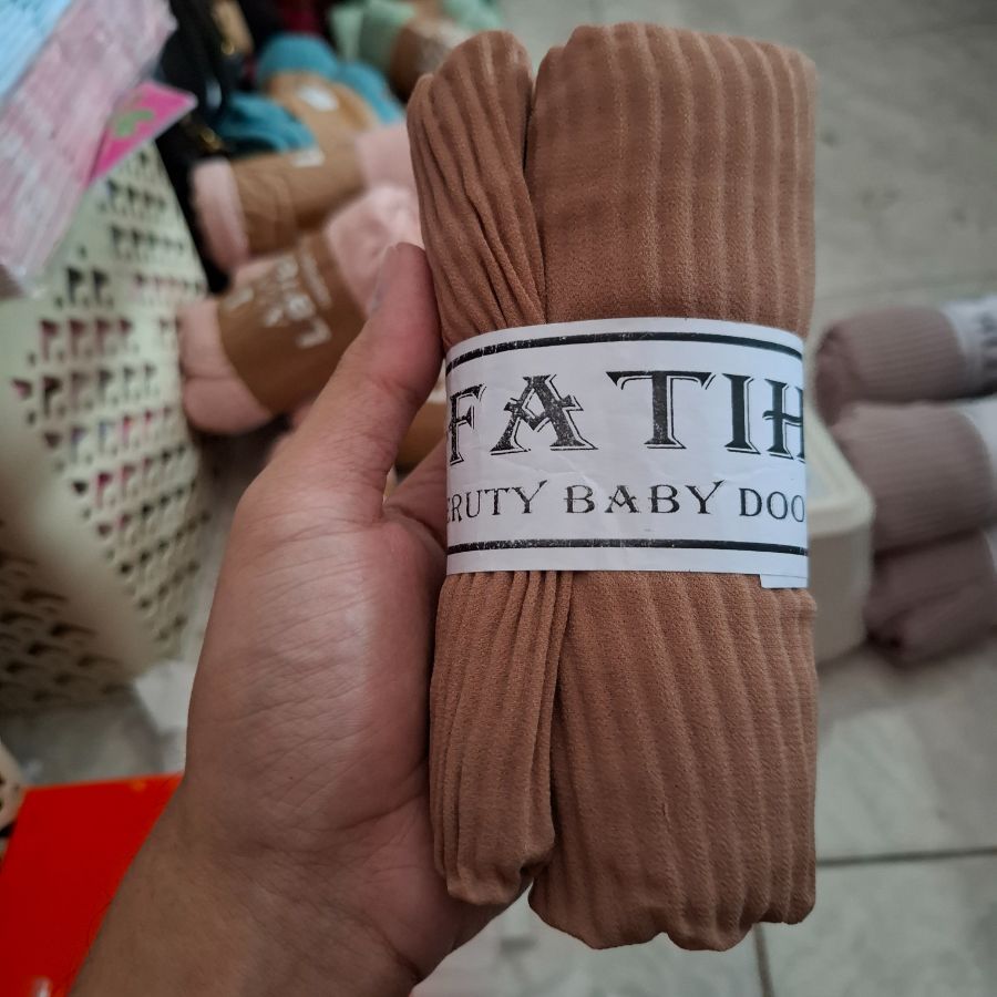 Al-Fatih Pashmina Plisket - Nude Cream