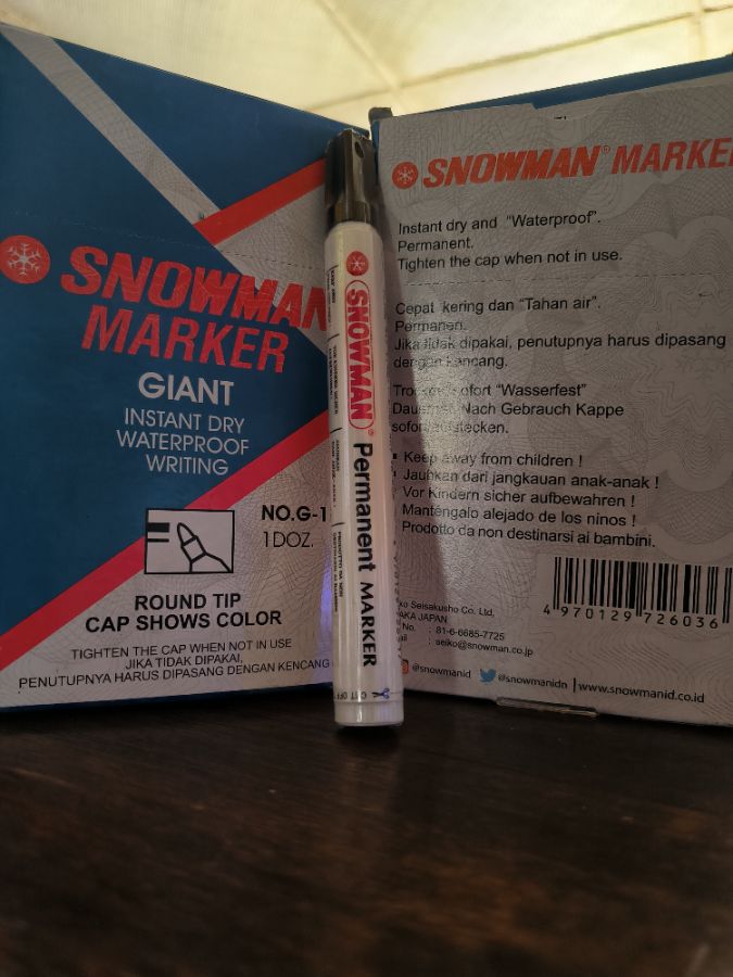 Snowman Permanent Marker Black