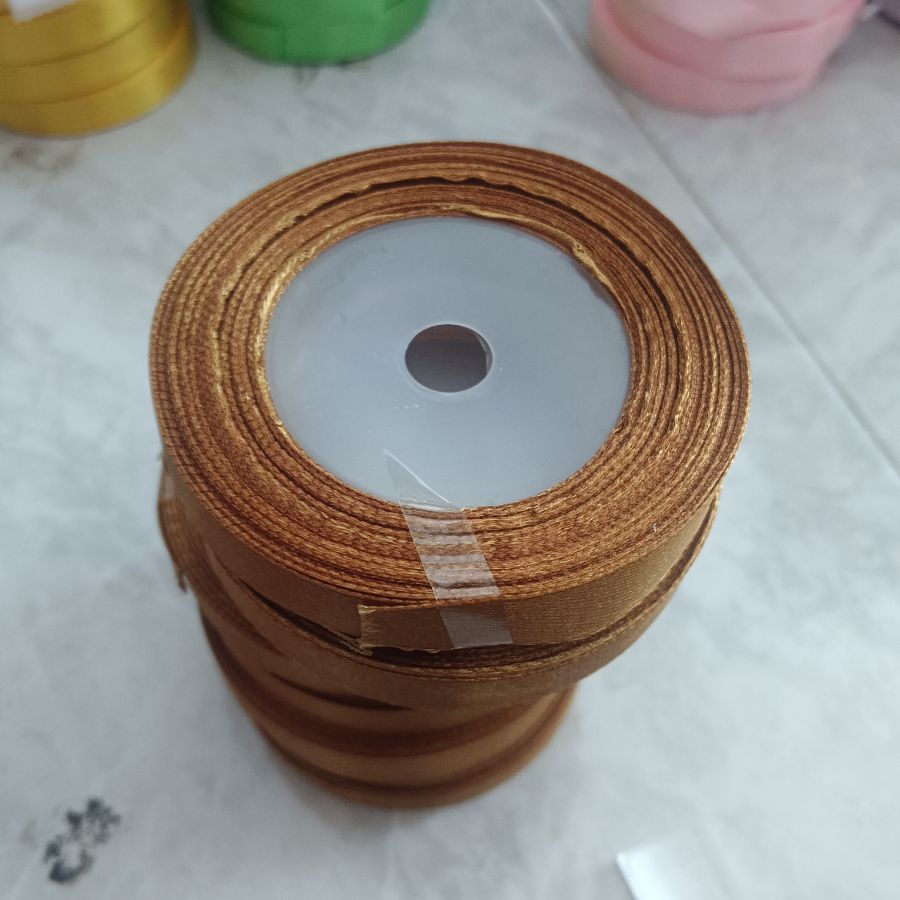 Pita Satin 1/2cm /Coklat 