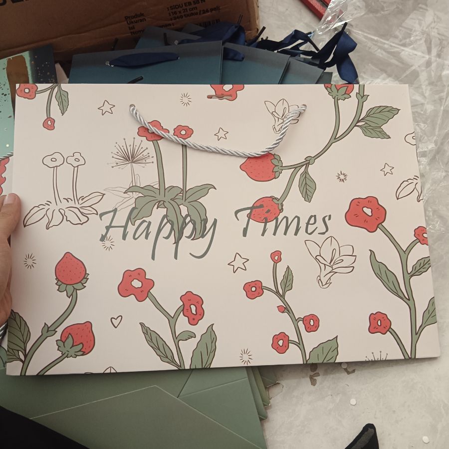 Paperbag Happy Times Pita Motif Bunga
