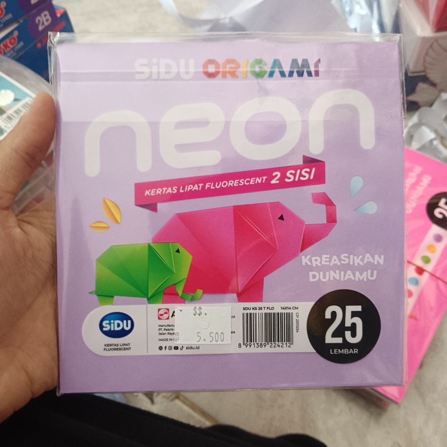 Sidu Neon Kertas Origami 14 x 14 cm