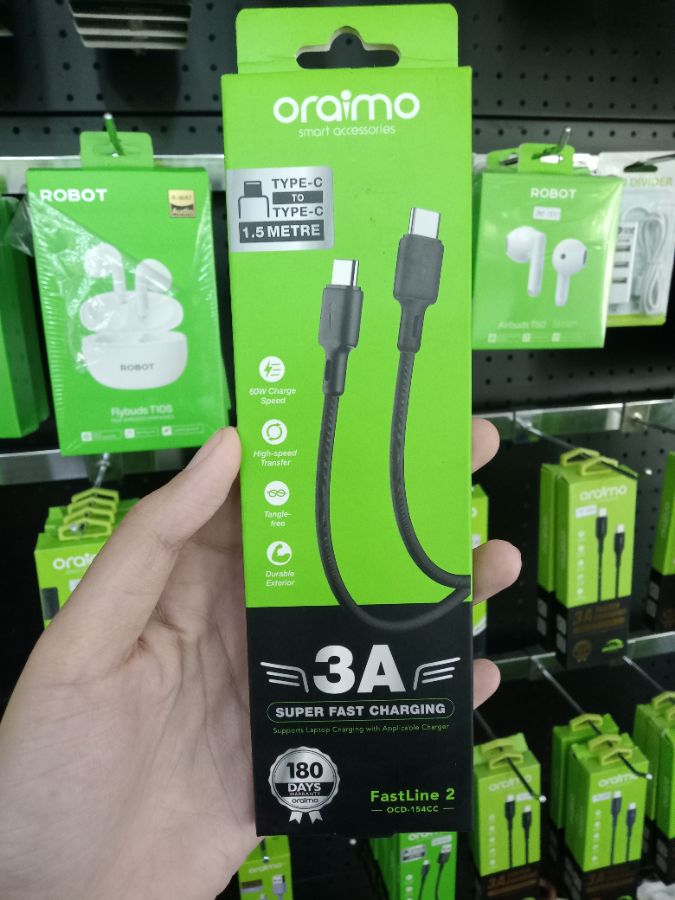 Kabel Data/ORAIMO OCD-154CC/TYPE-C TO TYPE-C/1.5 METER/3A