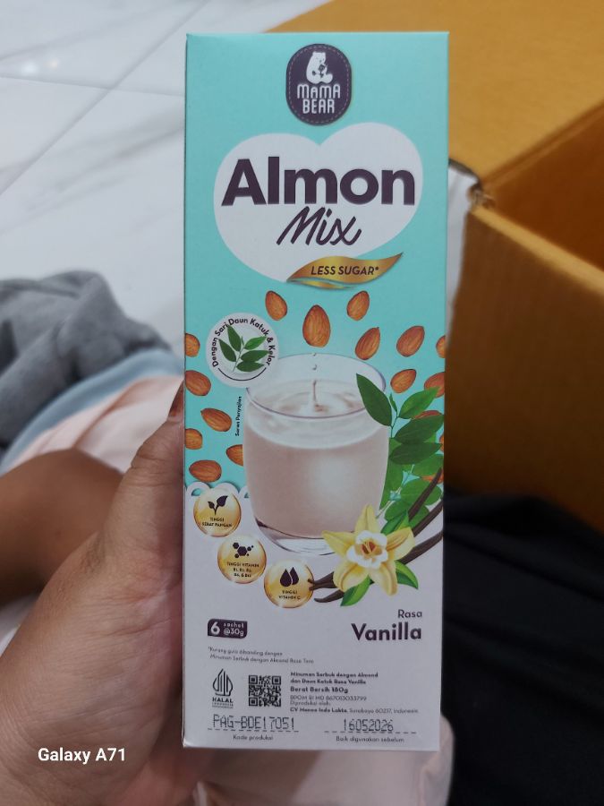 Susu almon rasa vanilla 6sc 30g