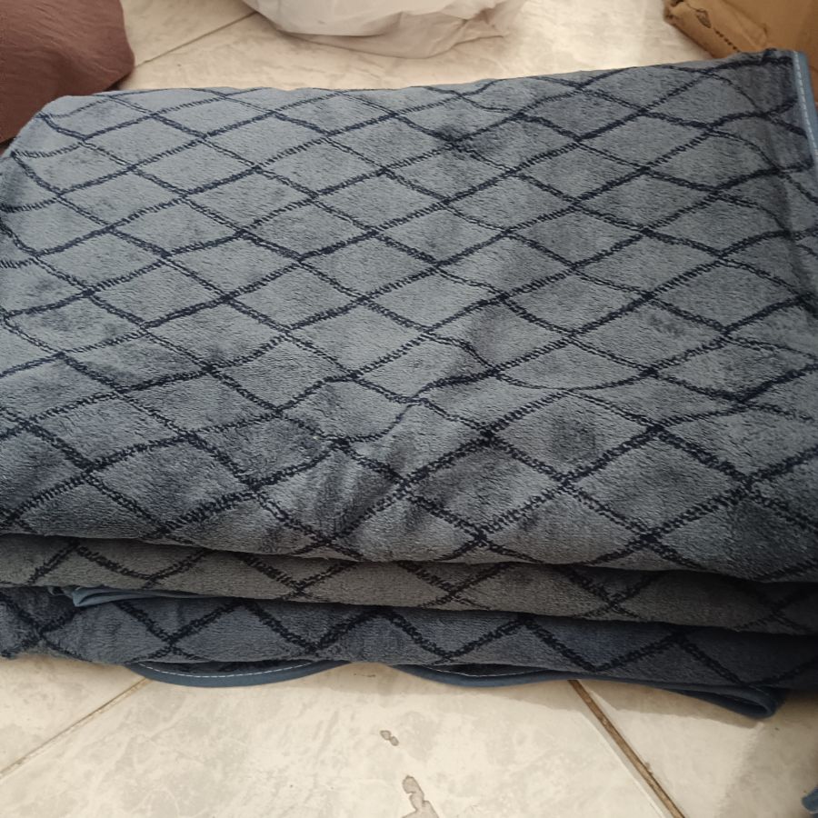 Handuk Mandi Tebal Jaring 180cm x 160cm/ Biru