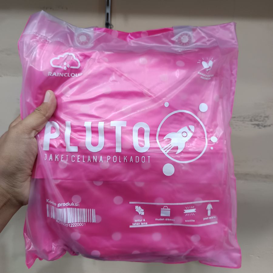 Jas Hujan Pluto Jaket Celana Polkadot Dewasa