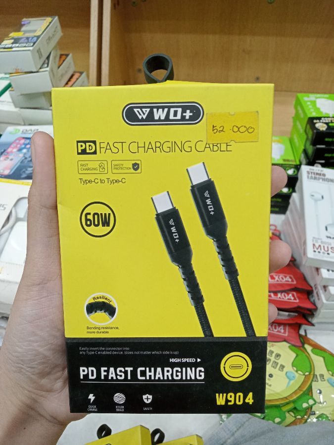 KABEL DATA/WO+ W904/TYPE-C TO TYPE-C /60W/100CM