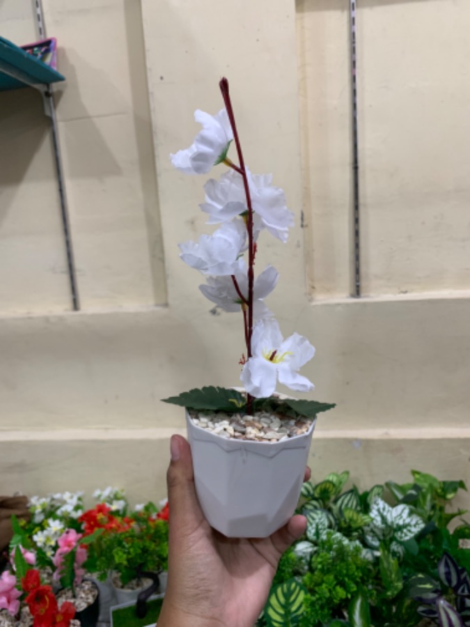 BUNGA HIAS SAKURA ARTIFICIAL PUTIH