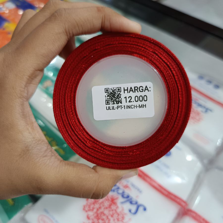 Pita Satin/1 Inchi/Merah