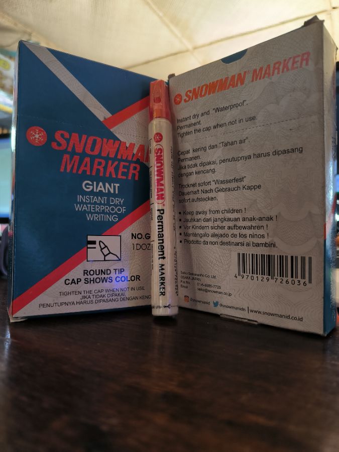 Snowman Permanent Marker Red