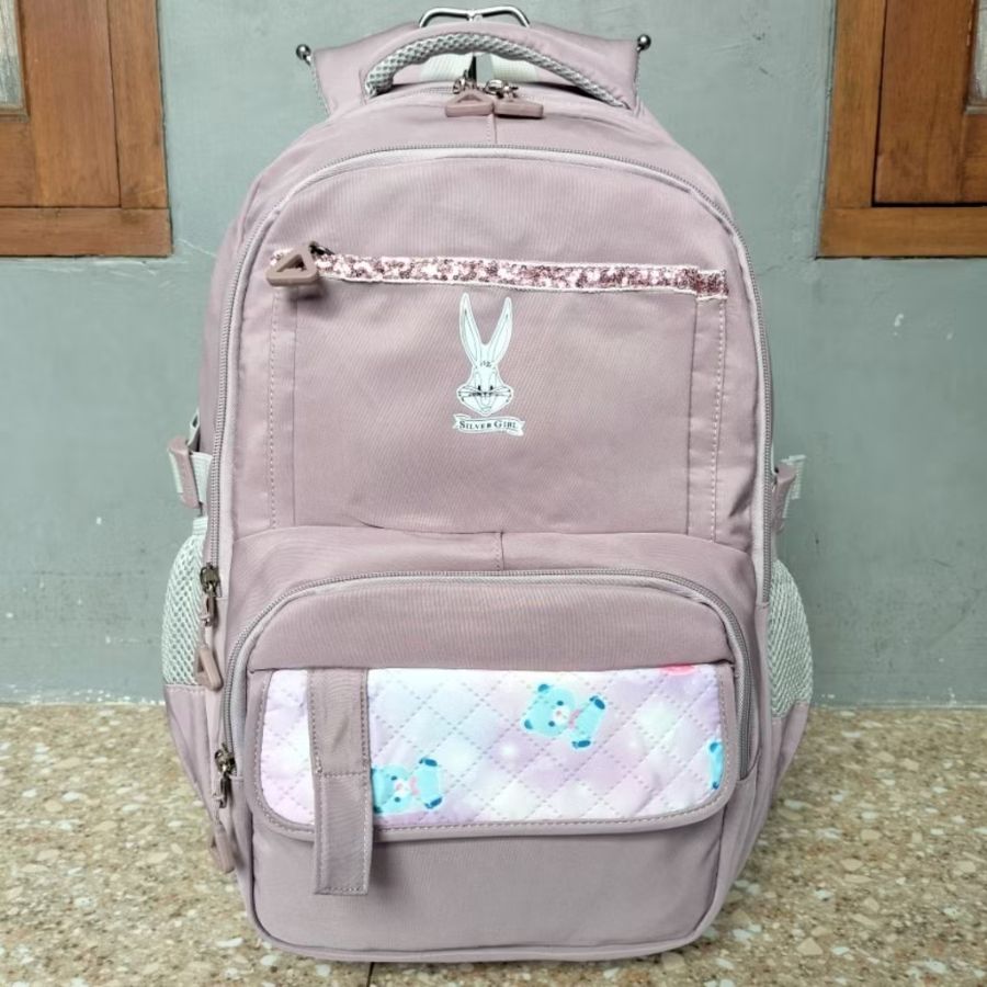 Tas Ransel Backpack Sekolah Anak Perempuan Silver Girl Original Janira 73614S-Thistle