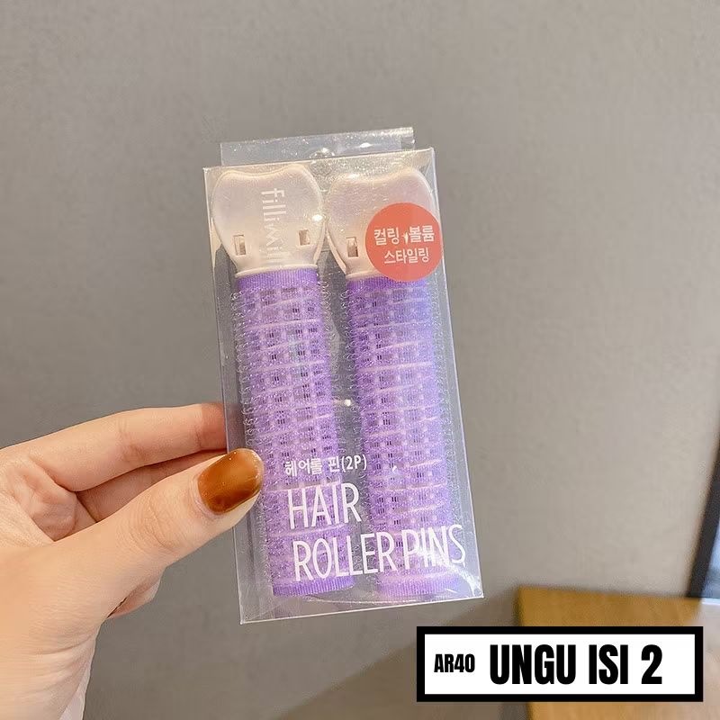 Roll Jepit Rambut Gulung Jepitan Poni Korea Heatless Curling Style Hair MCO AR40-Ungu