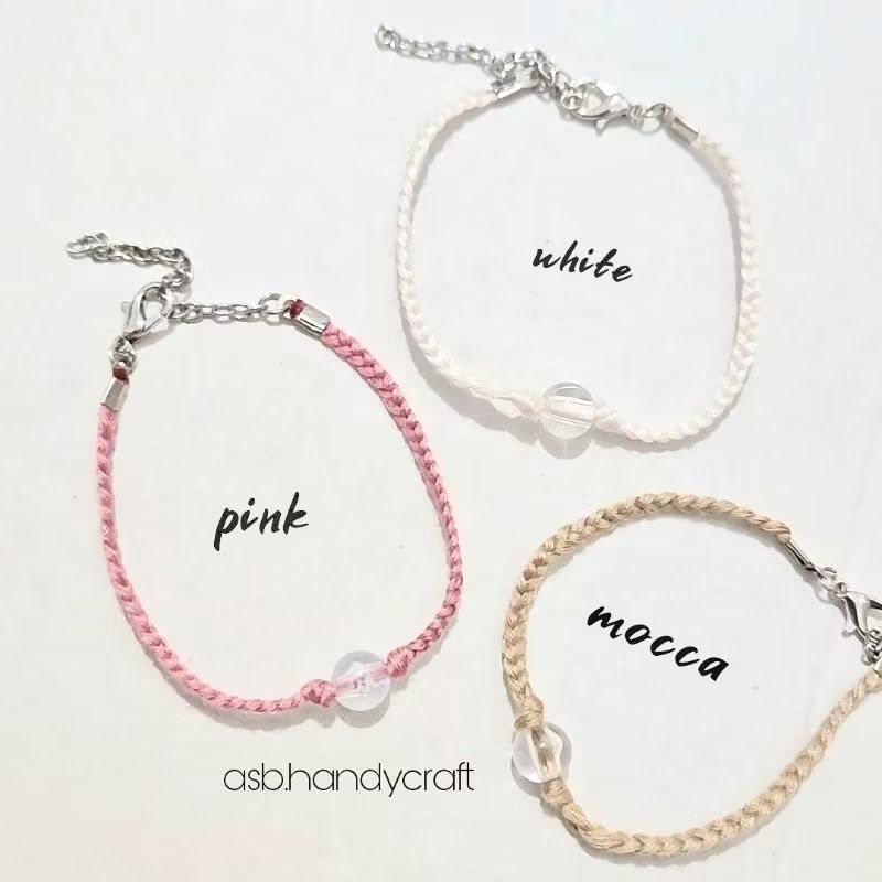 Gelang TALI KEPANG ANYAMAN  anyam etnik handmade tassel rumbai-Mocca
