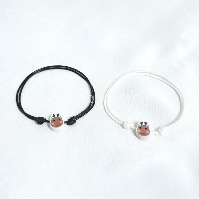 ASB Gelang Tali Korea Premium Waterproof Mote Rusa premium grade a Double (1 pcs)-Hitam