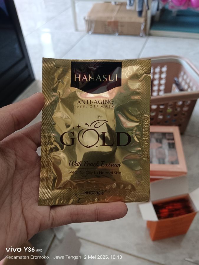 Hanasui Anti Aging Peel Off Mask Gold 10gr