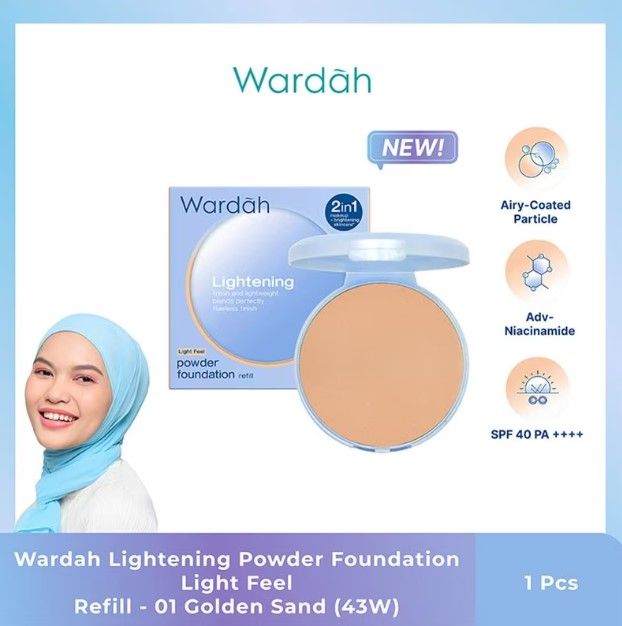 Wardah Lightening Powder Foundation Refill No.01 Golden Sand