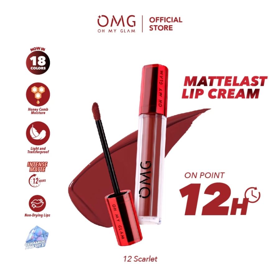 OMG Mattelast Lip Cream No.12 Scarlett