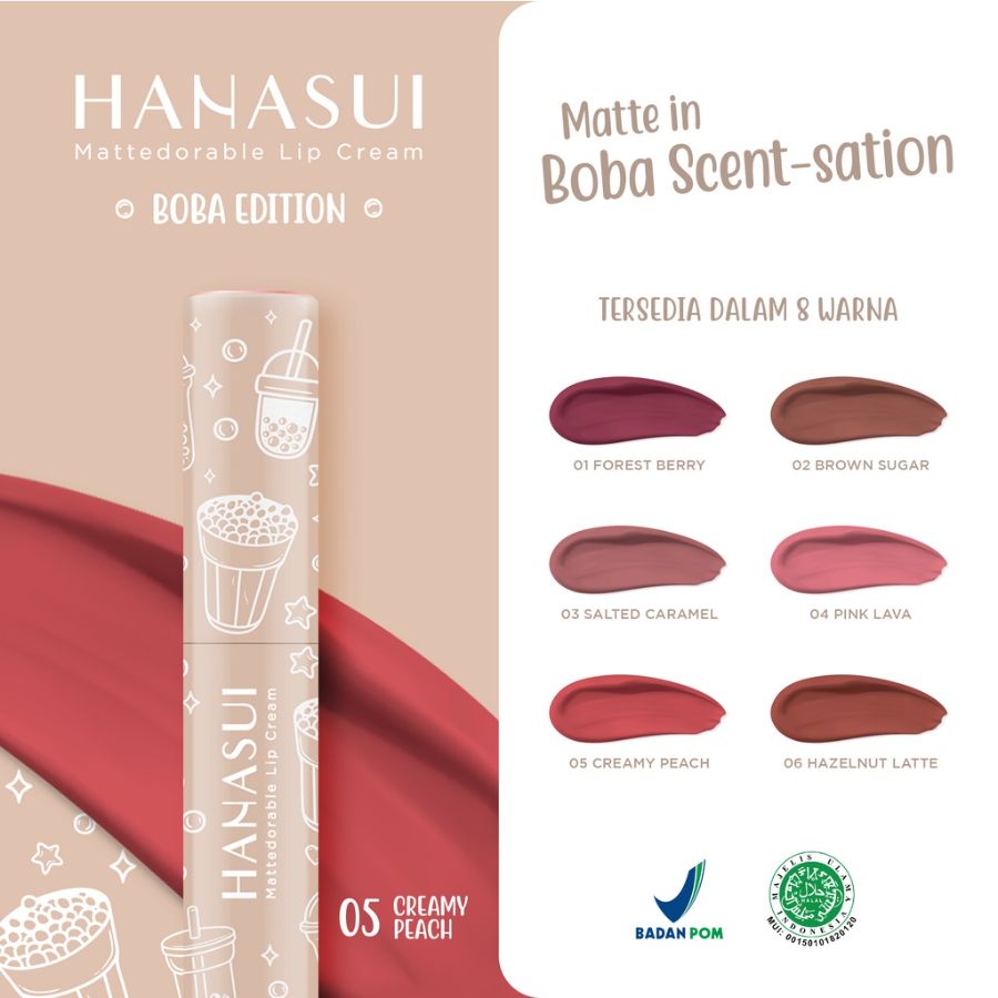 Hanasui Boba Lip Cream No.05 Creamy Peach