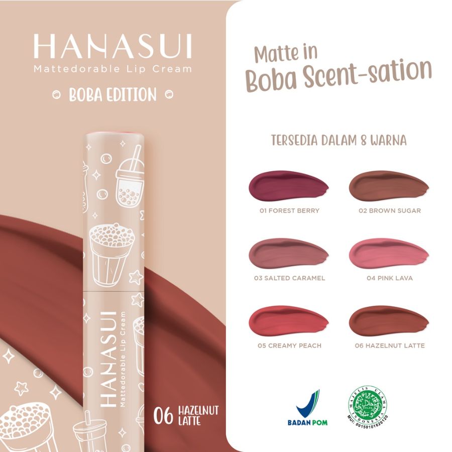 Hanasui Boba Lip Cream No.06 Hazelnut Latte