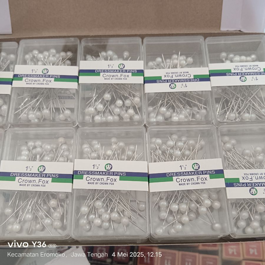 Jarum Pentul Dressmaker Pins Crown Fox/ Putih