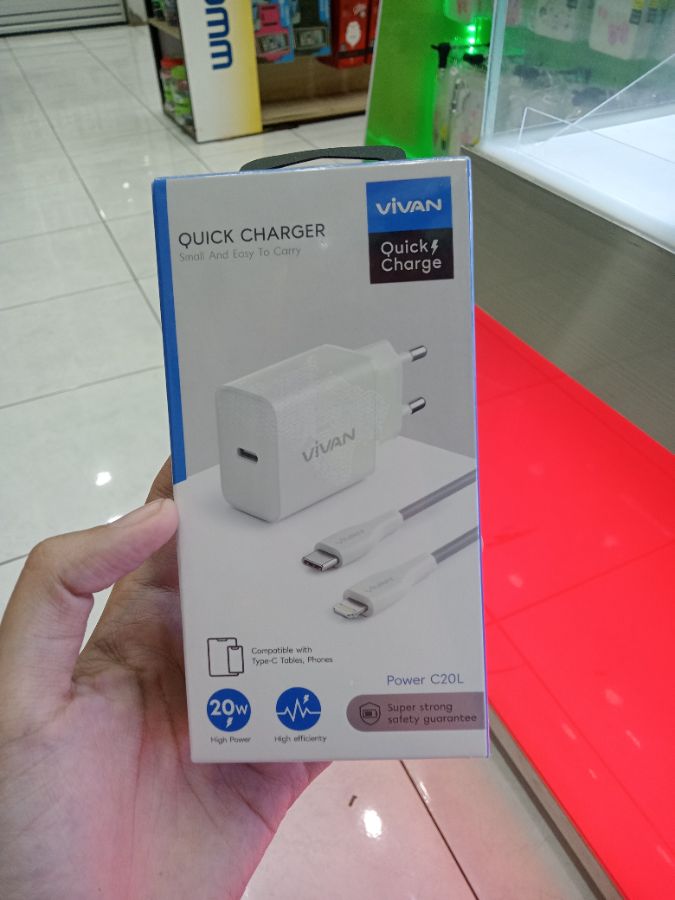  Travel Charger/VIVAN POWER C20L/TYPE-C TO LIGHTNING/20W (NEW)