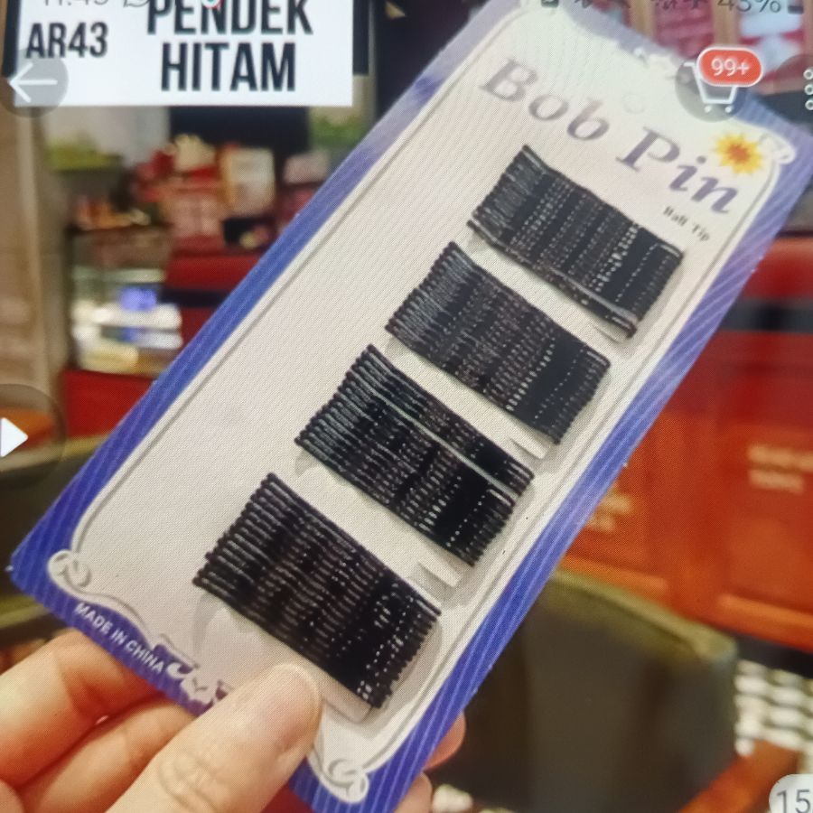 Boby Pin Jepit Lidi Pendek - Hitam