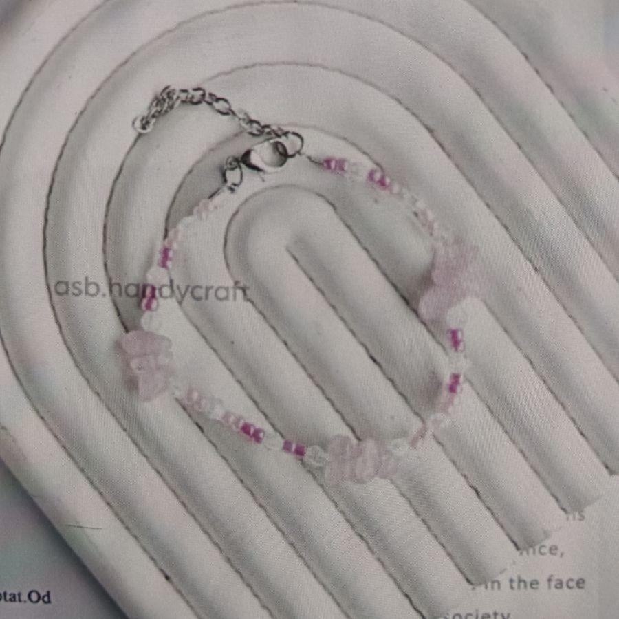 Gelang Manik Manik Pinky Kombinasi Mote